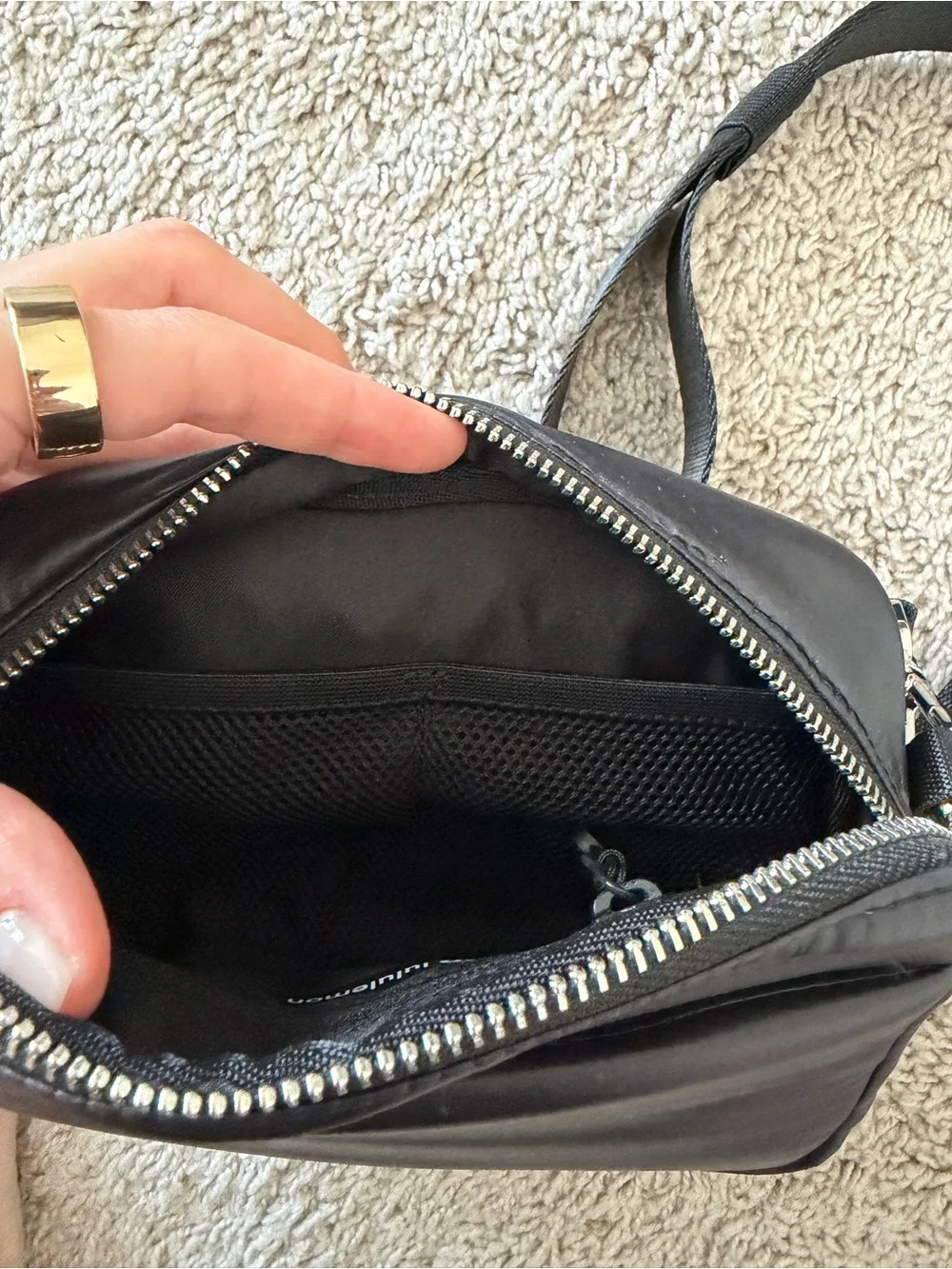 lululemon Black Puffer Crossbody Bag